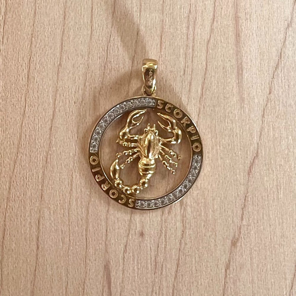 14K Gold Scorpion Scorpio Pendant